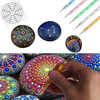 Mandala docting alati za šablone stijenske komplet za farbanje kuglice Stylus Tocting alati uključuju šablonu, ladicu boja