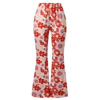 Ženske hlače Dressy Ležerne dame Sportski cvjetni printoni Flared Ženske pantalone
