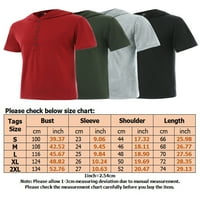 Glookwis Men Solid Color Torts Loot Fit Bluza Casual Plain majica Sportski stil dugmeta Pulover Basic Tee