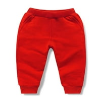 GRIANOOK Kids Active Solid Color Jogger Pant Ravna noga Elastična pantalona za struku Rebrasterobed