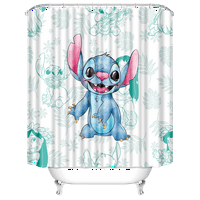 Lilo & Stitch tuš s tušem set crtani ispis Dekorativna zavjesa s kukama za zavjese od vodostaja za kupatilo