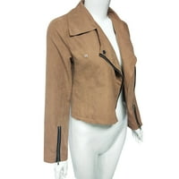wendunide jakne za jakne žene Ženske dame retro zakovice sa zatvaračem bomber jakna Ležerna kaput Otičnica