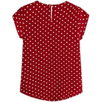 Ženske majice Žene Ležerne prilike Polka Dots Print Cap bluza za bluzu za ruke tipka
