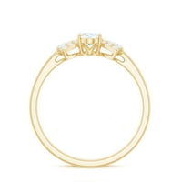 Ovalni moissan zaručni prsten, prsten za kravate za žene, 14k žuto zlato, SAD 10,00