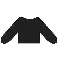 Cindysus ženski ležerni džemper čvrsta boja labav skakač dugi rukav V izrez pulover vrećice šik zima