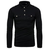 Bluze za muškarce dugih rukava Muška majica majica kamuflaža šavove dugih rukava pulover, casual crna