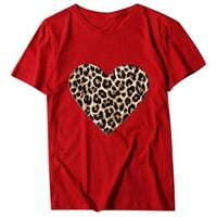 Ženski vrhovi grafički tees kratki rukav okrugli vrat T majica Bluza Summer Plus veličine vrhova crvena