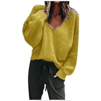 Wendunide džemperi za žene džemper udoban lagani dugih rukava povremeni ženski džemperi
