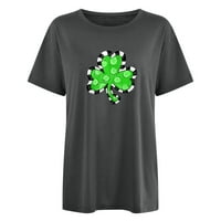 Gotyou ženski povremeni okrugli vrat tiskani majica kratkih rukava St. Patrickov broj majica majica
