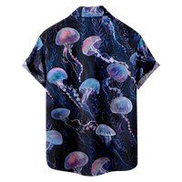 Morske životinje 3D uzorak majica Labavi Havajski majice Havajska majica na plaži za dječake i muškarce
