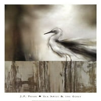 Sea Mist & Egret od J.P. PRETHODNO PRETHODNI ART POSTER PRINT J.P. PRE
