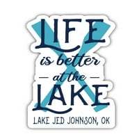 Jezero Jed Johnson Oklahoma Suvenir Vinil naljepnica naljepnica za naljepnicu 4-pakovanje