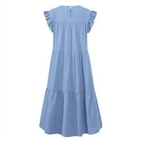 Summer Plus Veličina haljina za žene Boemian Mini kratki rukav okrugli izrez od tiskanog datuma mini