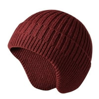 Heiheiup zimski uši uđenicirani poklopac Muškarci Topli ženski za žene Hat Knit bejzbol kape kape snježni