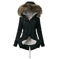 Ženski kardigan jakne Kaputi Zimska jesena za toplu odjeću krzno 'obložen rovov s kapuljačom debljine