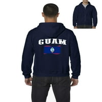 Normalno je dosadno - Muška dukserica Pulover punog zip, do muškaraca veličine 5xl - zastava Guam