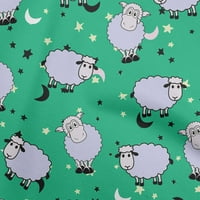 Onuone viskoza šifon zelena tkanina djeca ovčarska šivaća tkanina od dvorišta otisnuta DIY odjeća šiva