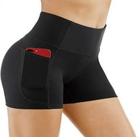 Teretana Ljudi Visoki struk Yoga kratke hlače za žensku kontrolu trbuha Fitness Atletic Workout Hotcos sa dubokim džepovima