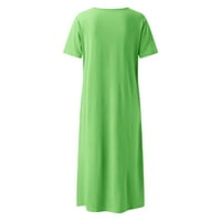 Rollback Women Ljetna haljina Ležerne prilike o o-vratu Sklopive cvjetne haljine, fluorescentni zeleni, XL