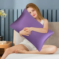 Jastuci za meke bacanje za krevet čista boja imitacija svile jastučnice svile svilene boje jastučnice