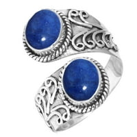 Sterling srebrni prsten za žene Plavo originalno Lapis Lazuli dragulj Srebrni prsten septembra Birthstone boho srebrna prstena 12. Angažovanje poklona za djevojku prijatelju dragulje Srebrni nakit