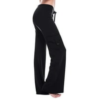 Turističke ženske ženske hlače zasebljuje jesenje žene vježbanje gamaše Stretch tipka za struk Pocket Yoga teretane Loose hlače