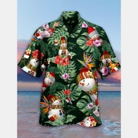 Božićna majica Snowman Ispiši casual majica s kratkim rukavima Havajske košulje za muškarce za muškarce