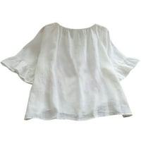 Groundwalk Dame Plain Solid Boja Ljeto vrhovi rukava modna tunika Bluza Žene Swing Work Majica