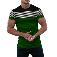 Muška modna majica kratki rukav Crewneck mišićna vježba košulja pamučna majica Top Men T majice Green