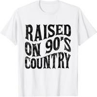 Podignuta na 90-ima Country Music Majica Vintage Pismo Ispis majica Bijeli medij
