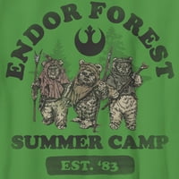 Dječački zvjezdani ratovi: Povratak Jedi šume Endor Ljetni kamp 'Grafički tee Kelly Green Mala