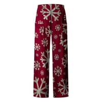 Kiplyki Fall Dame Hlače veleprodaje Ženski božićni print Vintage Loose hlače Široke pantalone za noge
