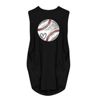 Ženske ljetne haljine Baseball Ispiši labav posada Dvije haljine za rukave