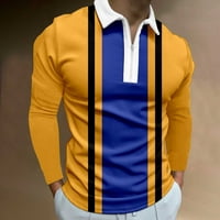 Aaiymet Polo majice za muškarce Ležerne prilike Letnje Slatka bluza Plaćena ovratnica T6RICE Okrenite košulje za kuglanje za muškarce Yellow, 3xL