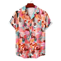 Muške majice kratkih rukava Casual-Fit Retro Beach Button spušta Ljetna vintage plaža Havajska havajska vrhunska bluza