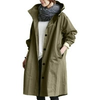 Dugi vuneni kaput žene sklopivi jaknu za kišu Žene Windbreaker kaput Elegantna zimska labava odjeća