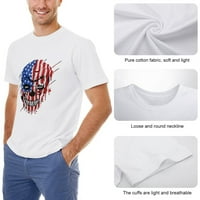 Glavna američka zastava. USA Color sa Grunge Editative slojeve Vector Muška majica pamuk Ležerne prilike kratkih rukava Poklon Tee Bijeli XS