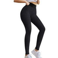 Oblikovane joge hlače Stretch gamaše Fitness Trčanje Teretana Sportska puna dužina Aktivne hlače plus veličine Telo odijela za žene Crne L
