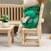 1: Minijaturna stolica za lutke Drveni namještaj Namještaj Prirodni drveni stolni stol Stolica Igračke