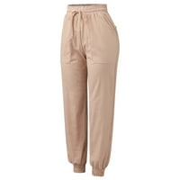 Vedolay Womens Solid Boja visoko elastične struke rastezljive casual pantalone sa džepom, Khaki l