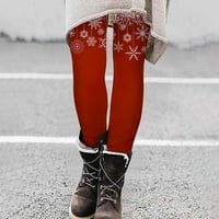 Ženske pantalone zasebne ženske modne povremene božićne tiskane uska tajica visokog struka dugačke hlače
