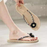 DMQupv Flip Flops za papuče veličine za žene Flip Flops cvjetni s cvijećem plaža ravna dna ženska veličina