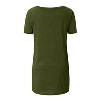 Ženski vrhovi V-izrez Ženska bluza Modni Summer Ljeto Kratki rukav Tunnic Tee Green XL