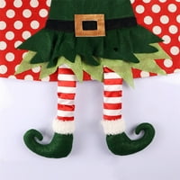 Lamuusaa božićna suknja, 3D elf noga Big Dot Print Okrugli drvo Božićno stablo Okrug Base Cover Festival
