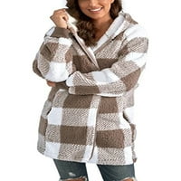 LUMENTO WOMENS zimski dugi rukav Fuzzy Fleece Kardangani sa kapuljačom od jakne kaputi s gornjim odjećom