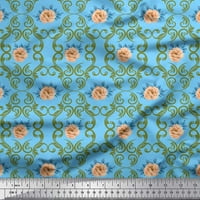 Soimoi pamučni dres tkanina Filigranski damask, lišće i božur cvjetni tkanini otisci sa dvorištem širom