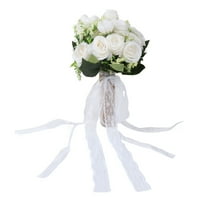 Držeći cvijeće, moderan ukrasni mladenac veštački umjetni za vintage zabavu za vjenčanje mliječno bijelo