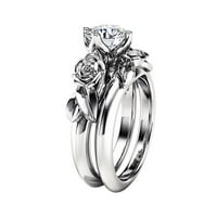 Botrong dame modni kreativni dijamantni dijamantni par ruža Ring Porodični pokloni za djevojčice na