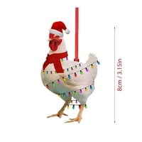 Božićni ukrasi za viseće šal kokoši ukrase ukras za odmor na otvorenom visi na vanjskoj dekorativnom