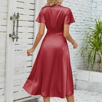 Pedort Women haljine plaže Flowy ljetne kratke ruhove casual haljine crvene, xl